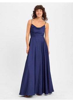 Marie Lund Damska sukienka wieczorowa Kobiety Sztuczne włókno granatowy jednolity ze sklepu vangraaf w kategorii Sukienki - zdjęcie 183691576