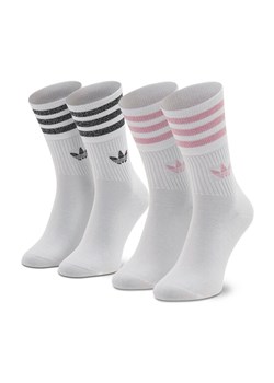 Skarpety wysokie unisex adidas Mid Cut Glt Sck HK0301 Biały ze sklepu eobuwie.pl w kategorii Skarpetki męskie - zdjęcie 183692089