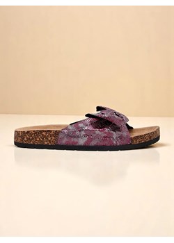 Royalfashion Błyszcące damskie klapki z kokardką GlamBow ze sklepu royalfashion.pl w kategorii Klapki damskie - zdjęcie 183692726