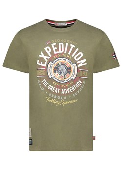 Geographical Norway Koszulka &quot;Jaldemar&quot; w kolorze khaki ze sklepu Limango Polska w kategorii T-shirty męskie - zdjęcie 183694629