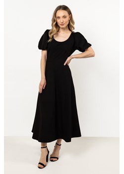 Elegancka sukienka rozkloszowana - czarna ze sklepu Cudmoda w kategorii Sukienki - zdjęcie 183696327