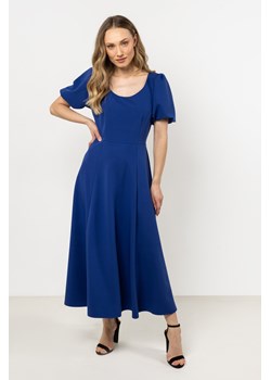 Elegancka sukienka rozkloszowana - niebieska ze sklepu Cudmoda w kategorii Sukienki - zdjęcie 183696328