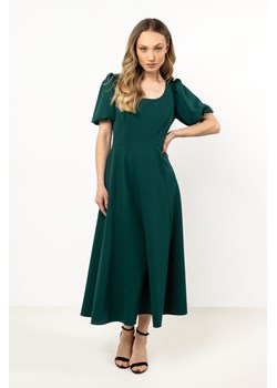 Elegancka sukienka rozkloszowana - butelkowa zieleń ze sklepu Cudmoda w kategorii Sukienki - zdjęcie 183696329