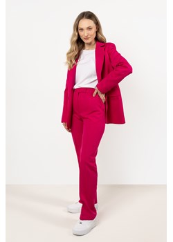 Eleganckie spodnie z prostymi nogawkami w kant - fuksja ze sklepu Cudmoda w kategorii Spodnie damskie - zdjęcie 183696339