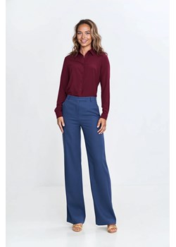 Spodnie bootcut z kieszeniami - kobaltowe ze sklepu Cudmoda w kategorii Spodnie damskie - zdjęcie 183696379
