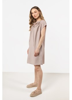 Sukienka oversize z wiązaniem przy dekolcie - kaszmirowa ze sklepu Cudmoda w kategorii Sukienki - zdjęcie 183696439