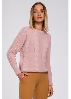 Sweter z szerokimi rękawami - różowy ze sklepu Cudmoda w kategorii Swetry damskie - zdjęcie 183696535