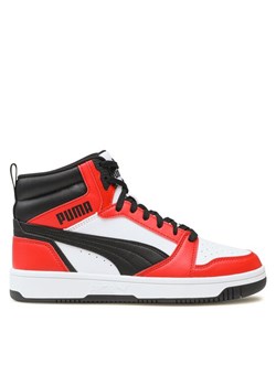 Sneakersy Puma Rebound V6 Mid Jr 393831 03 Czerwony ze sklepu eobuwie.pl w kategorii Buty sportowe dziecięce - zdjęcie 183699327