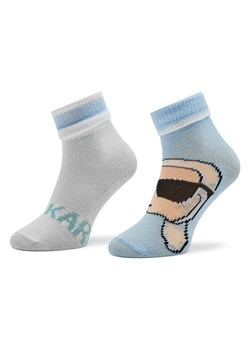 Karl Lagerfeld Kids Zestaw 2 par wysokich skarpet dziecięcych Z90047 Niebieski ze sklepu MODIVO w kategorii Skarpetki dziecięce - zdjęcie 183701225