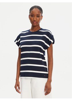 Tommy Hilfiger T-Shirt Gold Button WW0WW45628 Granatowy Regular Fit ze sklepu MODIVO w kategorii Bluzki damskie - zdjęcie 183706219