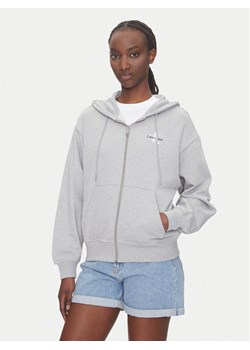 Calvin Klein Jeans Bluza Monologo LV047B270G Szary Regular Fit ze sklepu MODIVO w kategorii Bluzy damskie - zdjęcie 183706248