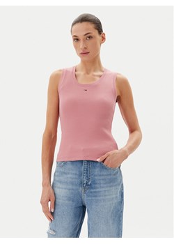 Tommy Jeans Top Essential DW0DW20673 Różowy Slim Fit ze sklepu MODIVO w kategorii Bluzki damskie - zdjęcie 183706307
