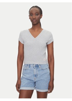 Calvin Klein Jeans T-Shirt LV047C910G Szary Regular Fit ze sklepu MODIVO w kategorii Bluzki damskie - zdjęcie 183706528