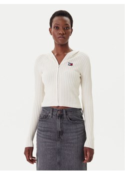 Tommy Jeans Kardigan DW0DW20974 Écru Slim Fit ze sklepu MODIVO w kategorii Swetry damskie - zdjęcie 183706568