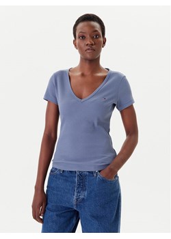 Tommy Jeans T-Shirt Essential DW0DW17385 Niebieski Slim Fit ze sklepu MODIVO w kategorii Bluzki damskie - zdjęcie 183706587