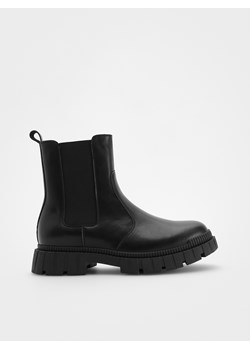 Reserved - Skórzane botki - czarny ze sklepu Reserved w kategorii Buty zimowe męskie - zdjęcie 183720016