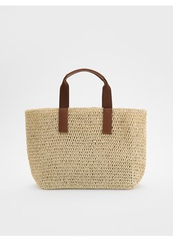 Reserved - Pleciona torebka shopper - kremowy ze sklepu Reserved w kategorii Torby Shopper bag - zdjęcie 183720145