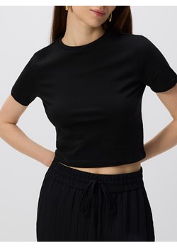 Reserved - Bawełniany crop top - czarny ze sklepu Reserved w kategorii Bluzki damskie - zdjęcie 183720156