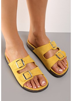 Żółte Klapki Kleogoria ze sklepu born2be.pl w kategorii Klapki damskie - zdjęcie 183720996