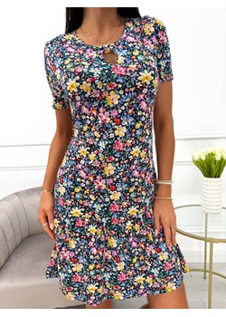 Sukienka w Kolorowe Kwiatki Plus Size ze sklepu ModnaKiecka.pl w kategorii Sukienki - zdjęcie 183721565