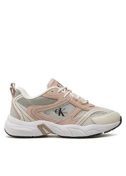 Calvin Klein Jeans Sneakersy Retro Tennis Su-Mesh Wn YW0YW00891 Beżowy ze sklepu MODIVO w kategorii Buty sportowe damskie - zdjęcie 183725647