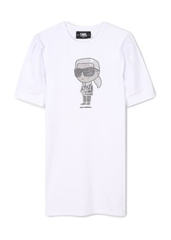 Karl Lagerfeld Kids Sukienka codzienna Z30458 S Biały Regular Fit ze sklepu MODIVO w kategorii Sukienki dziewczęce - zdjęcie 183726119