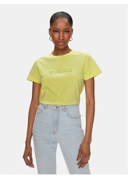 Pinko T-Shirt Start 101752 A1NW Żółty Regular Fit - id: 0000303553609 - marki Pinko - 183726346 Pinko T-Shirt Start 101752 A1NW Żółty Regular Fit ze sklepu MODIVO w kategorii Bluzki damskie - zdjęcie 183726346