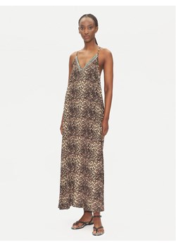 LOLA CASADEMUNT Sukienka letnia LS2516041 Brązowy Relaxed Fit ze sklepu MODIVO w kategorii Sukienki - zdjęcie 183737278