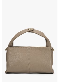 Estro: Mała beżowa torebka damska z włoskiej skóry naturalnej Premium ze sklepu Estro w kategorii Torby Shopper bag - zdjęcie 183742099