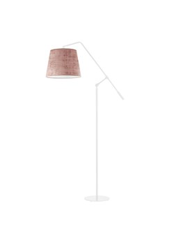 Biała lampa podłogowa FOYA VELUR z regulowanym kloszem ze sklepu Lysne w kategorii Lampy podłogowe - zdjęcie 183742579