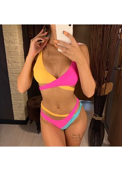 Wielokolorowe bikini wiązane - RÓŻOWY / S ze sklepu Valetta.pl w kategorii Stroje kąpielowe - zdjęcie 183747276