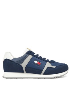 Sneakersy Tommy Jeans Tjm Runner Casual EM0EM01590 Granatowy ze sklepu eobuwie.pl w kategorii Buty sportowe męskie - zdjęcie 183747509