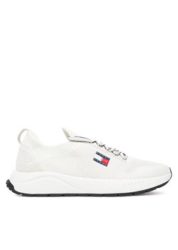 Sneakersy Tommy Jeans Tjm Runner Knitted EM0EM01580 Écru ze sklepu eobuwie.pl w kategorii Buty sportowe męskie - zdjęcie 183747537