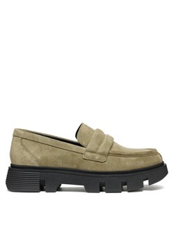 Loafersy Geox D Vilde D46UAC 00022 C3704 Khaki ze sklepu eobuwie.pl w kategorii Lordsy damskie - zdjęcie 183756175
