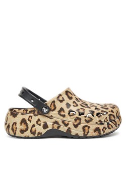 Crocs Klapki BAYA PLATFORM CLOG 208712-0C4 Beżowy ze sklepu MODIVO w kategorii Klapki damskie - zdjęcie 183756378