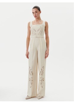 TWINSET Kombinezon 251TP2163 Beżowy Straight Fit ze sklepu MODIVO w kategorii Kombinezony damskie - zdjęcie 183756666