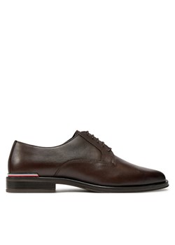 Tommy Hilfiger Półbuty Core Rwb Hilfiger Text Lth Shoe FM0FM05255 Brązowy ze sklepu MODIVO w kategorii Buty eleganckie męskie - zdjęcie 183758805