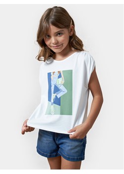 Mayoral Bluzka 6011 Biały Regular Fit ze sklepu MODIVO w kategorii Bluzki dziewczęce - zdjęcie 183759448