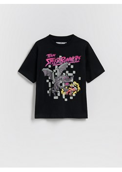 Reserved - Bawełniany t-shirt Minecraft - czarny ze sklepu Reserved w kategorii T-shirty chłopięce - zdjęcie 183760126