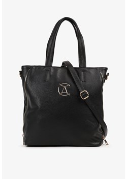 Czarna Torebka w Stylu Shopperki z Dodatkowym Regulowanym Paskiem Gemeriana ze sklepu born2be.pl w kategorii Torby Shopper bag - zdjęcie 183760609