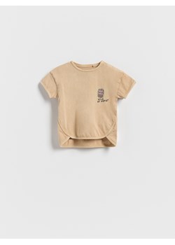 Reserved - Bawełniany t-shirt - bursztynowy ze sklepu Reserved w kategorii Odzież dla niemowląt - zdjęcie 183761046