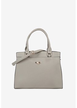 Szara Torebka Trapezowa z Aplikacją w Kształcie Owada Moonbelle ze sklepu renee.pl w kategorii Torby Shopper bag - zdjęcie 183761235
