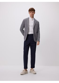 Reserved - Dzianinowa marynarka slim fit - granatowy ze sklepu Reserved w kategorii Marynarki męskie - zdjęcie 183763515
