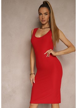 Czerwona Sukienka Typu Bodycon z Bawełną Neralissea ze sklepu renee.pl w kategorii Sukienki - zdjęcie 183764146