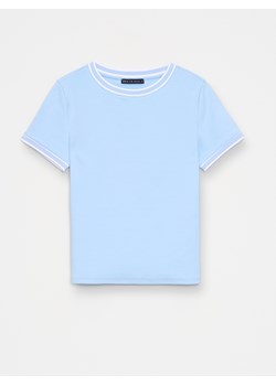 Mohito - Błękitny t-shirt z krótkim rękawem - błękitny ze sklepu Mohito w kategorii Bluzki damskie - zdjęcie 183766987