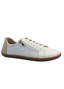 Skórzane półbuty barefoot damskie białe Nika Komfort 1430 ze sklepu ulubioneobuwie w kategorii Półbuty damskie - zdjęcie 183767057