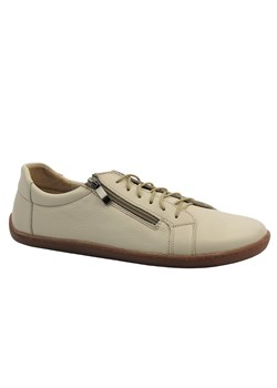 Skórzane półbuty barefoot damskie ecru Nika Komfort 1430 ze sklepu ulubioneobuwie w kategorii Półbuty damskie - zdjęcie 183767075