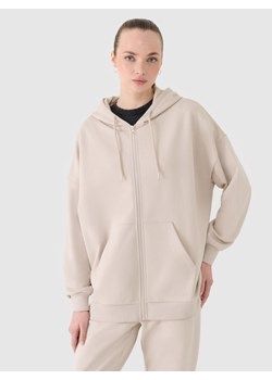 Damska bluza dresowa rozpinana z kapturem 4F 4FRSS25TSWSF2152 - beżowa ze sklepu Sportstylestory.com w kategorii Bluzy damskie - zdjęcie 183768717