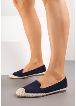 Granatowe Espadryle Ozdobione Plecionką Tiaziane ze sklepu born2be.pl w kategorii Espadryle damskie - zdjęcie 183769778