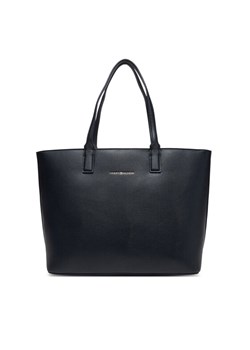Torebka Tommy Hilfiger Th Logotape Tote AW0AW17449 Granatowy ze sklepu eobuwie.pl w kategorii Torby Shopper bag - zdjęcie 183775335